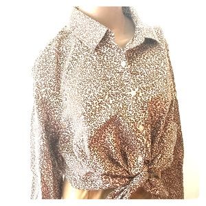 🔴 Lands End Animal Print Supima Top Size 18W